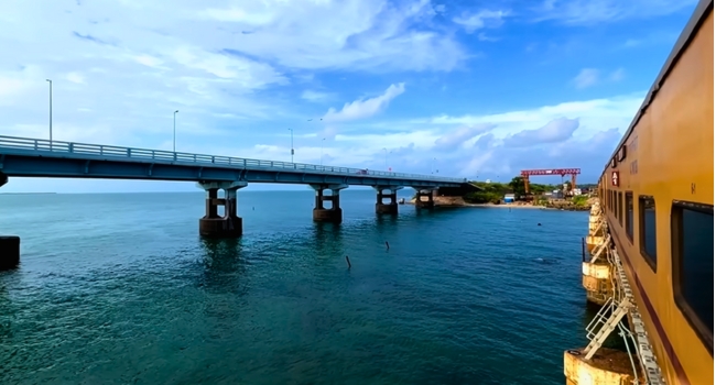 glass boat ride at pamban bridge