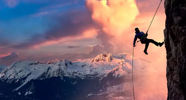 rock climbing rappelling