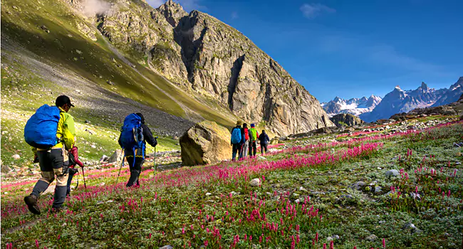 trekking on trails